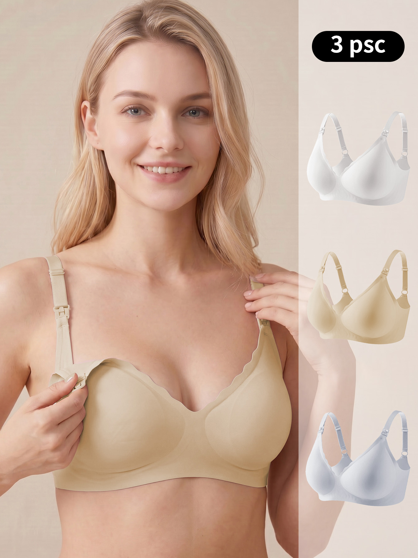 Multi Pack Underwear - Maternity Nursing Bra 3-Pack With Easy-Lift