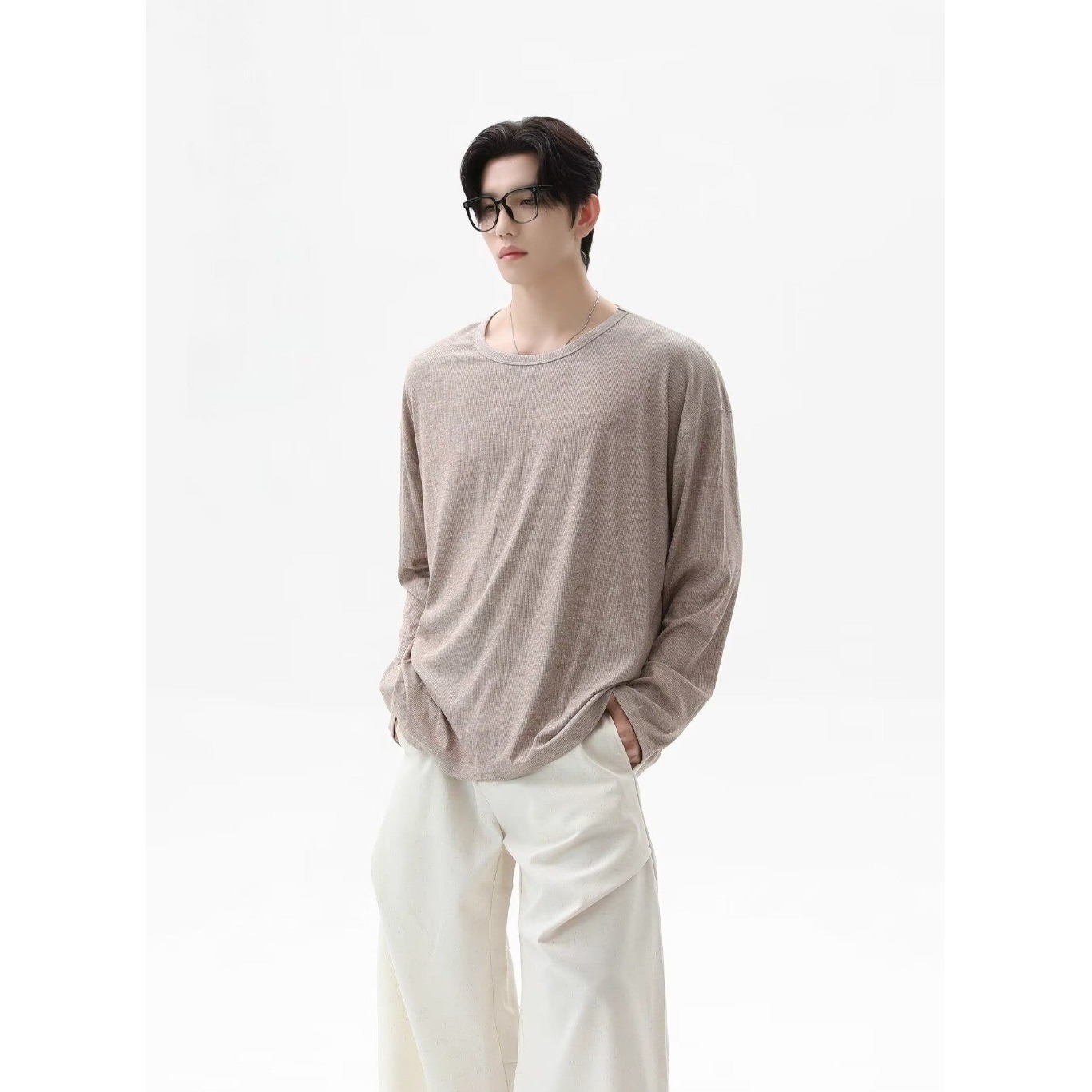 Undershirt Crew Neck - 2026 Autumn New Texture Long Sleeve