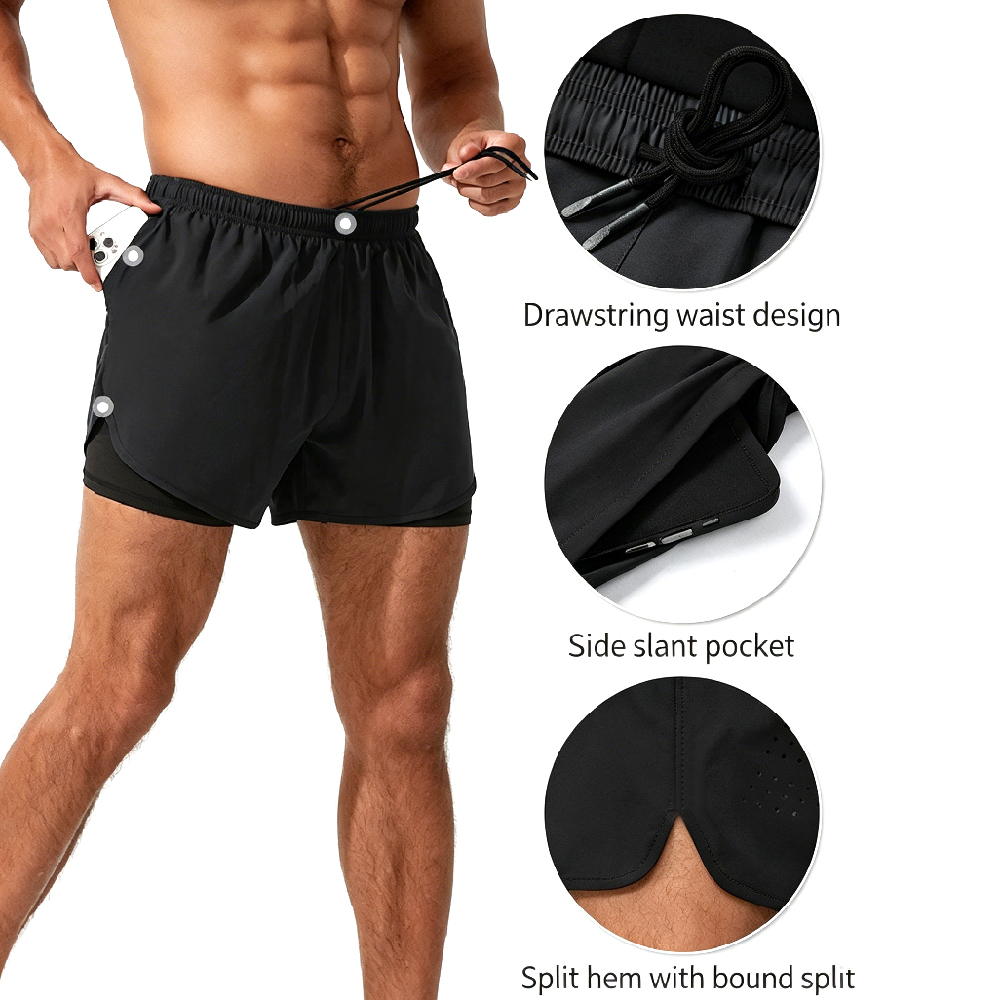Compression Shorts Athletes - 1PCS Mens 2 in 1 Running
