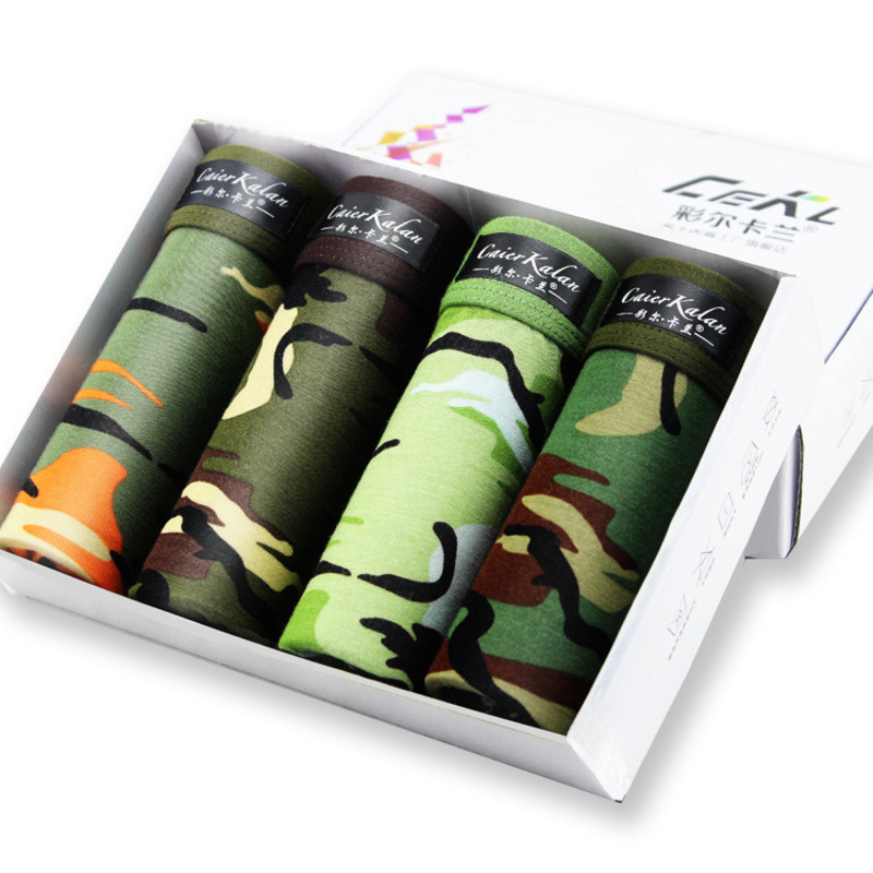 Multi Pack Underwear - 4pcs/lot Camouflage Boxer Men Underwear Men