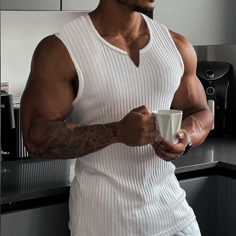 Summer New men V-neck Vest str - огляд і ціна Undershirt Crew Neck