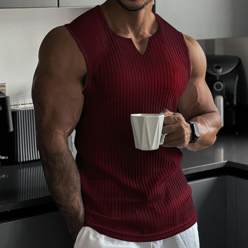 Summer New men V-neck Vest str - огляд і ціна Undershirt Crew Neck