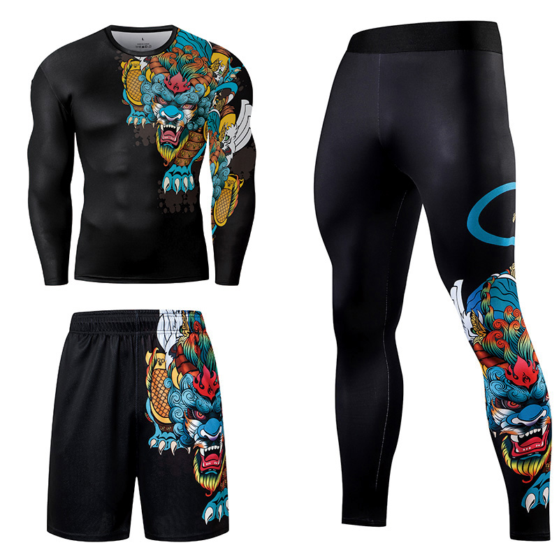 2/3PCS Men Jiu jitsu Tracksuit - огляд і ціна Compression Long Pant