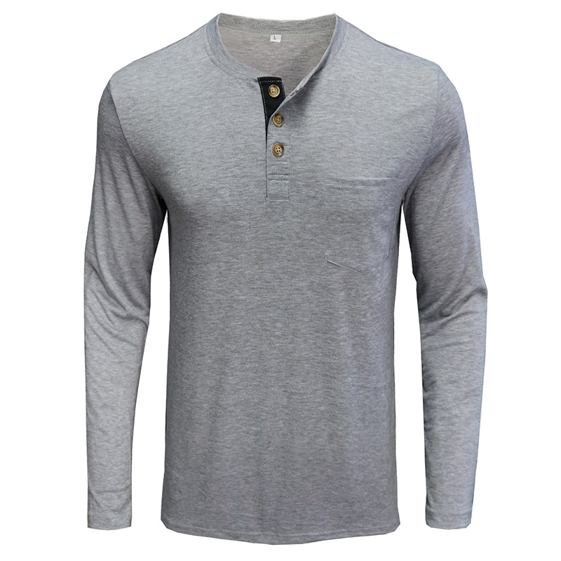 Men's Long Sleeve Henley Style - огляд і ціна Undershirt Crew Neck