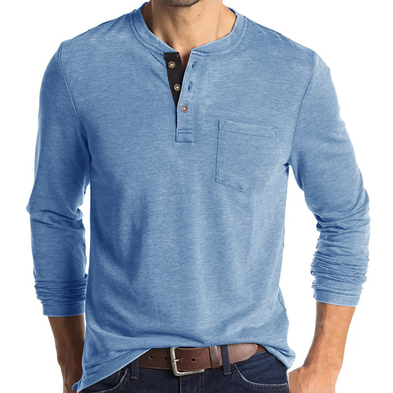 Men's Long Sleeve Henley Style - огляд і ціна Undershirt Crew Neck