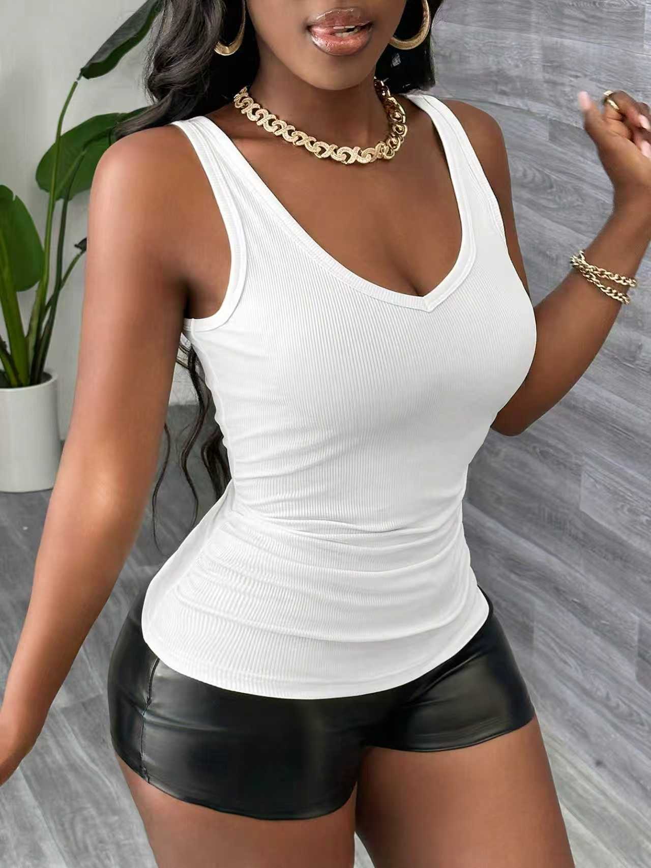 Plus Size 3 Piece V Neck Ribbe - огляд і ціна Tank Top Ribbed