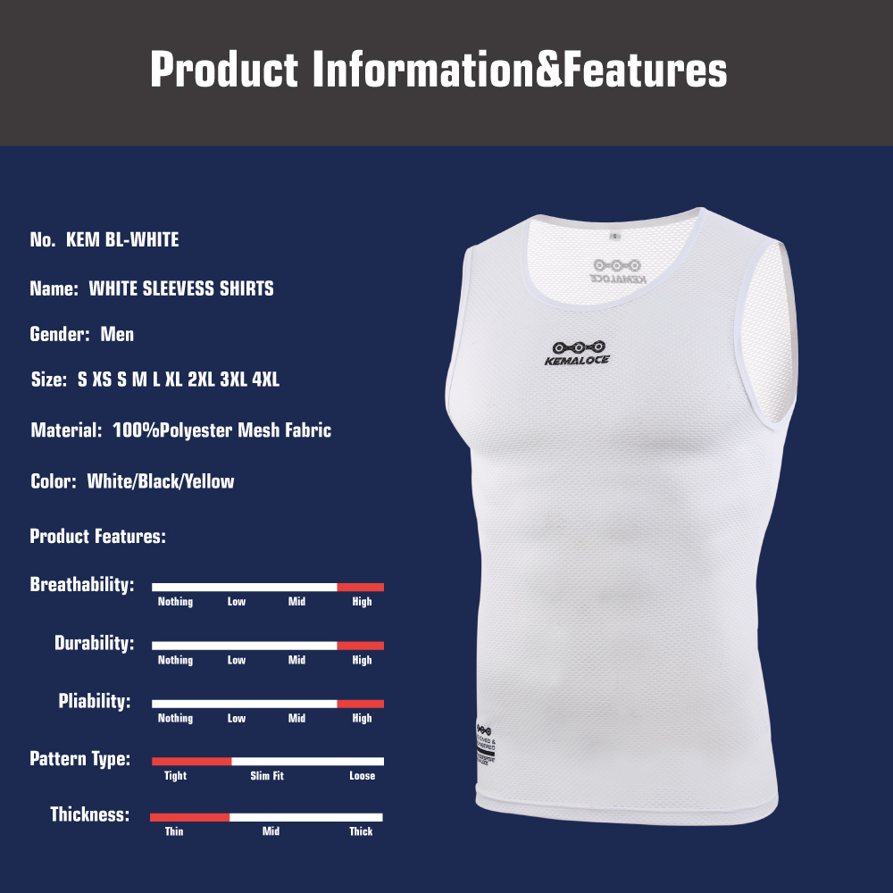 KEMALOCE Cycling Base Layer Sl - огляд і ціна Sleeveless Undershirt