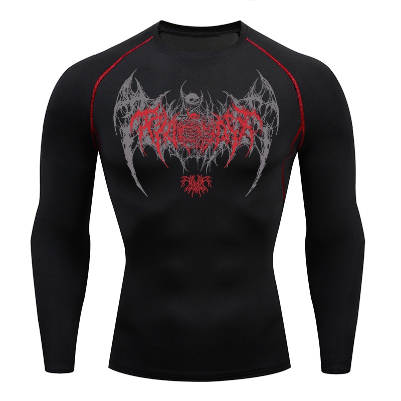Skull Wings Print Long Sleeve  - огляд і ціна Base Layer Top