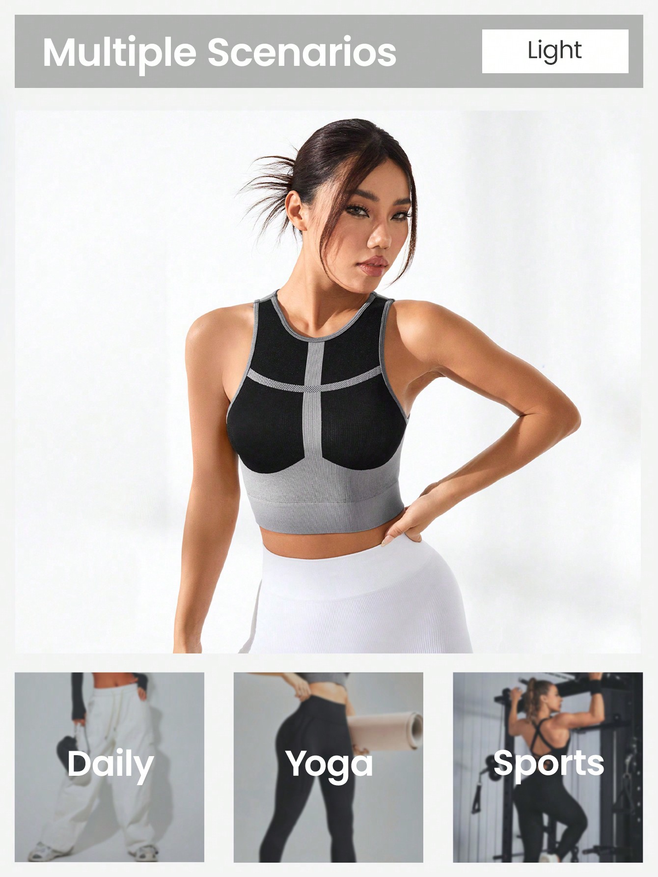 Women Color Block Cross Line R - огляд і ціна Tank Top Ribbed