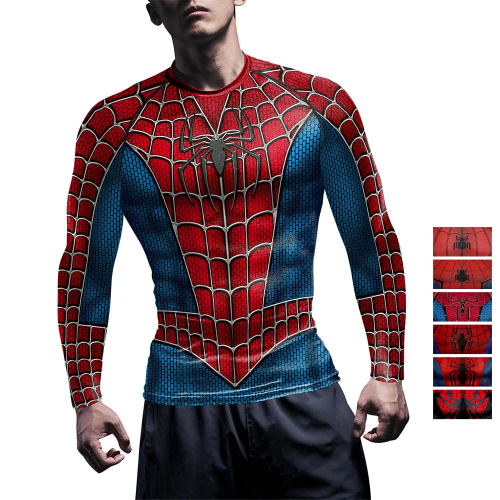 Spider Print T-Shirt Men Compr - огляд і ціна T Shirt Tight Fit