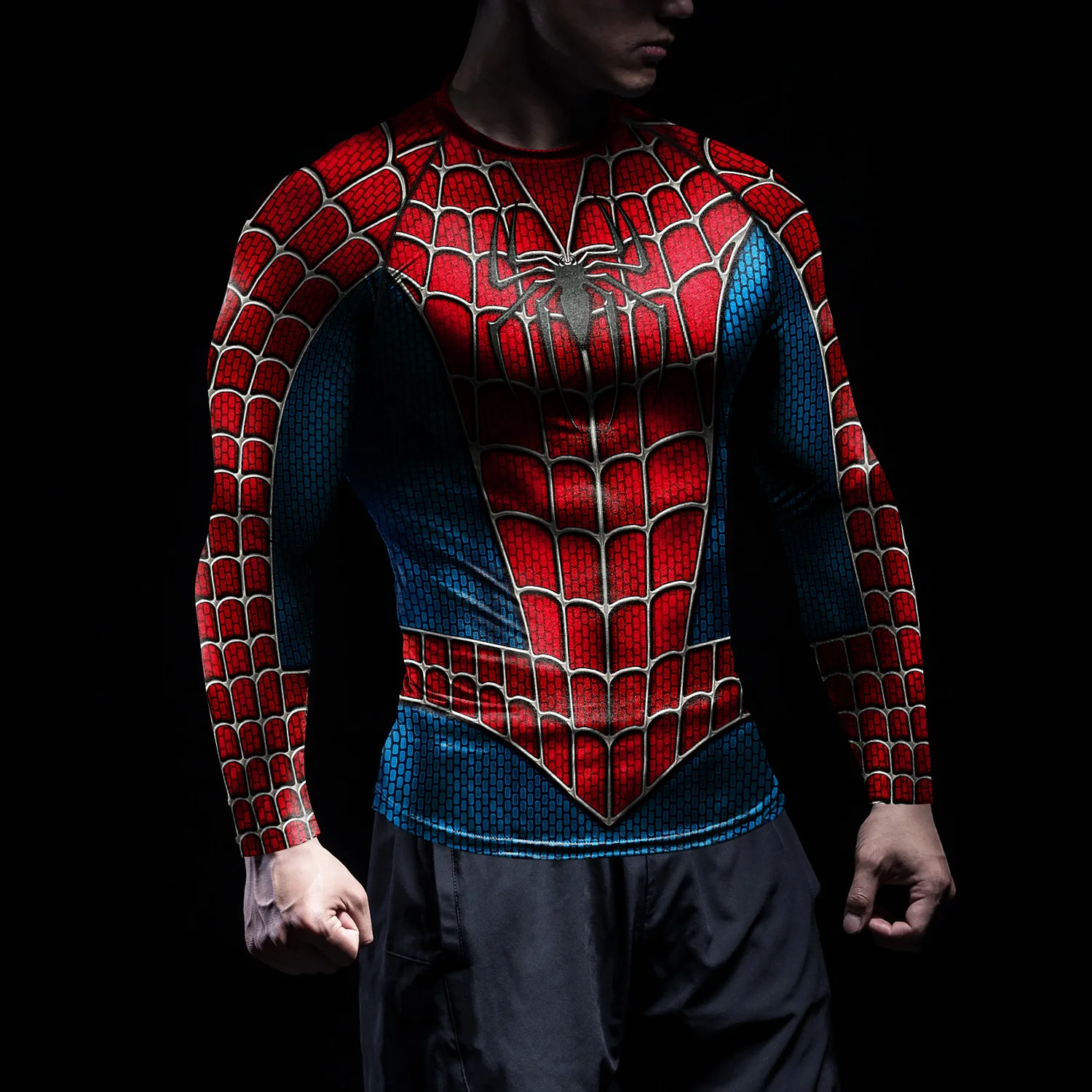 Spider Print T-Shirt Men Compr - огляд і ціна T Shirt Tight Fit