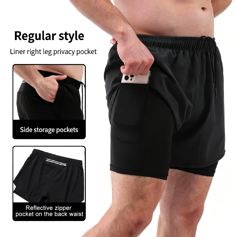 1PCS Mens 2 in 1 Running Short - огляд і ціна Compression Shorts Athletes