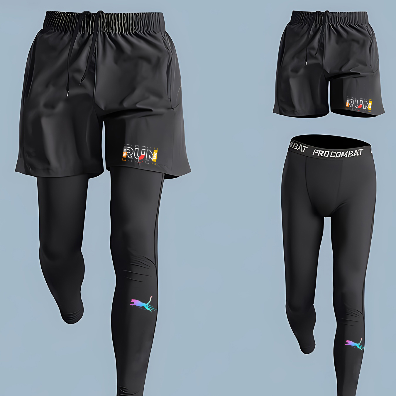 Men's Running Jogging 2 Piece  - огляд і ціна Compression Shorts Athletes