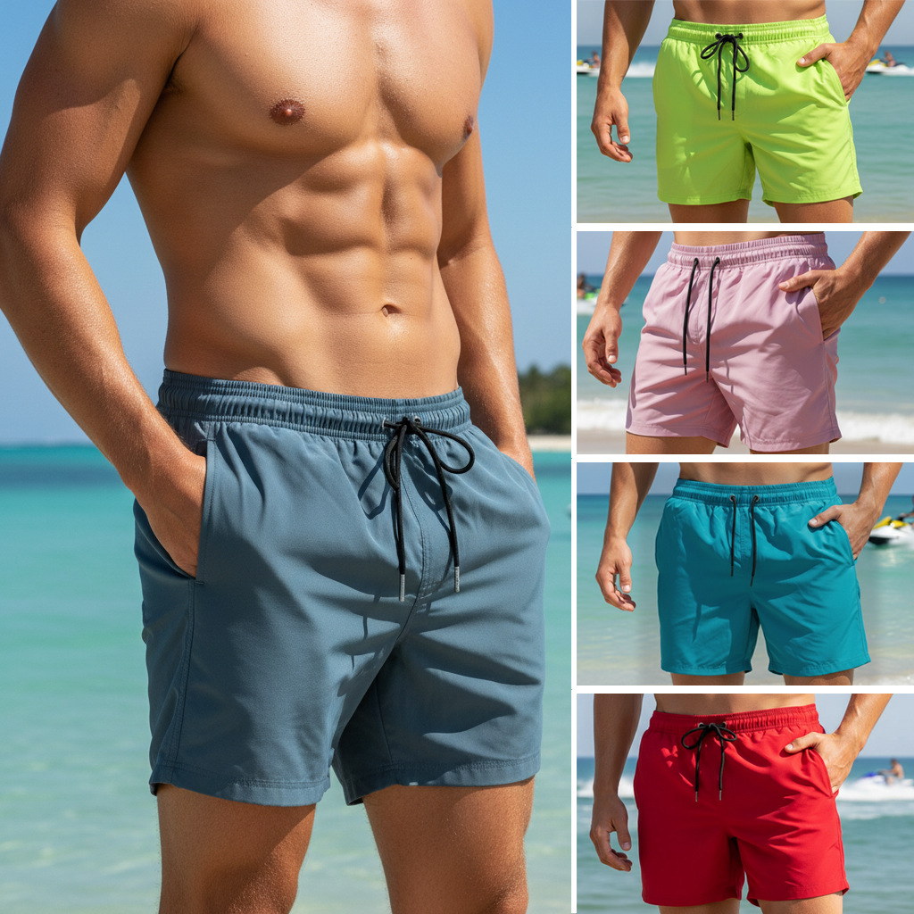 Summer Mens Plain Swim Shorts  - огляд і ціна Trunk Breathable Men