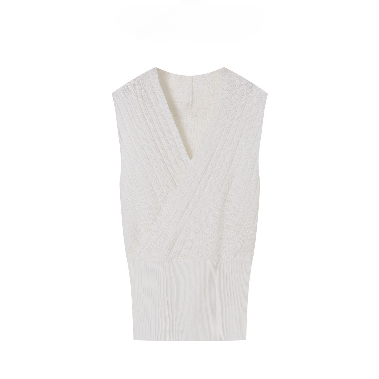 Women's Sleeveless Wrap Knit S - огляд і ціна Tank Top Ribbed