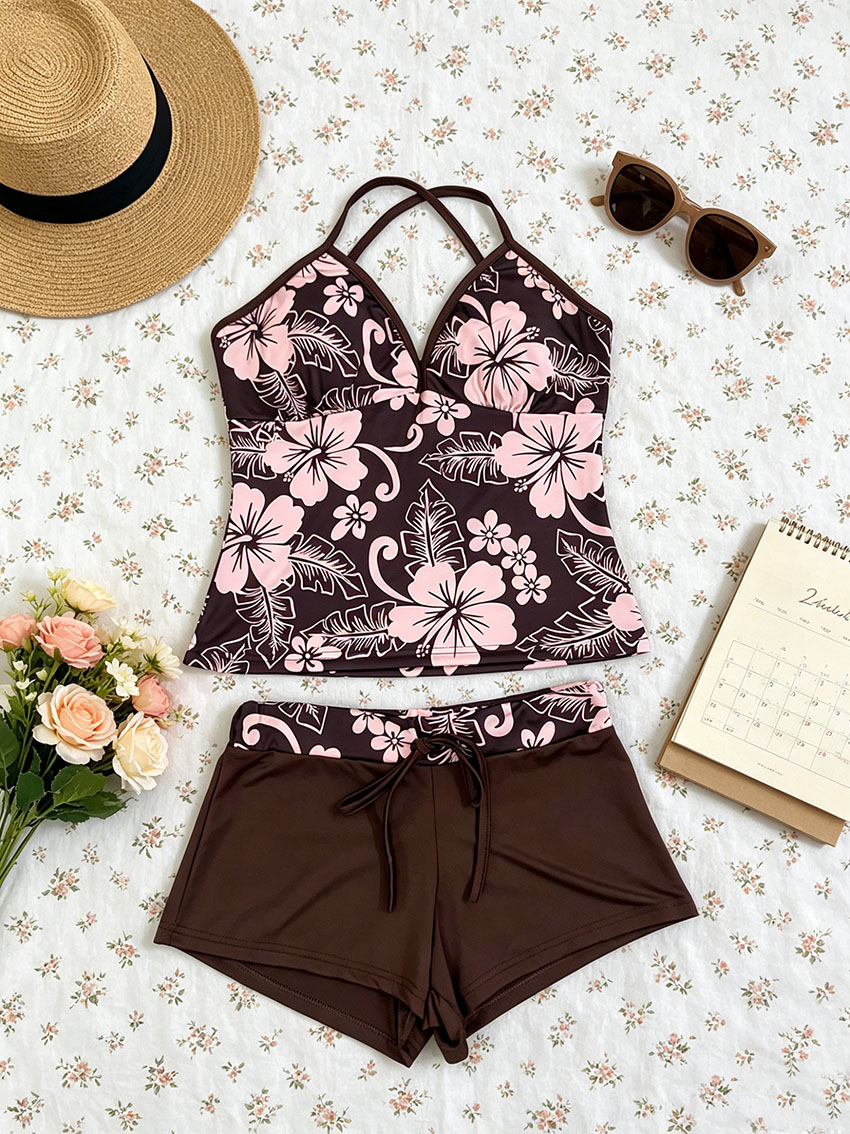 Y2K Ladies Tropical Hibiscus M - огляд і ціна Suspender Tank Top